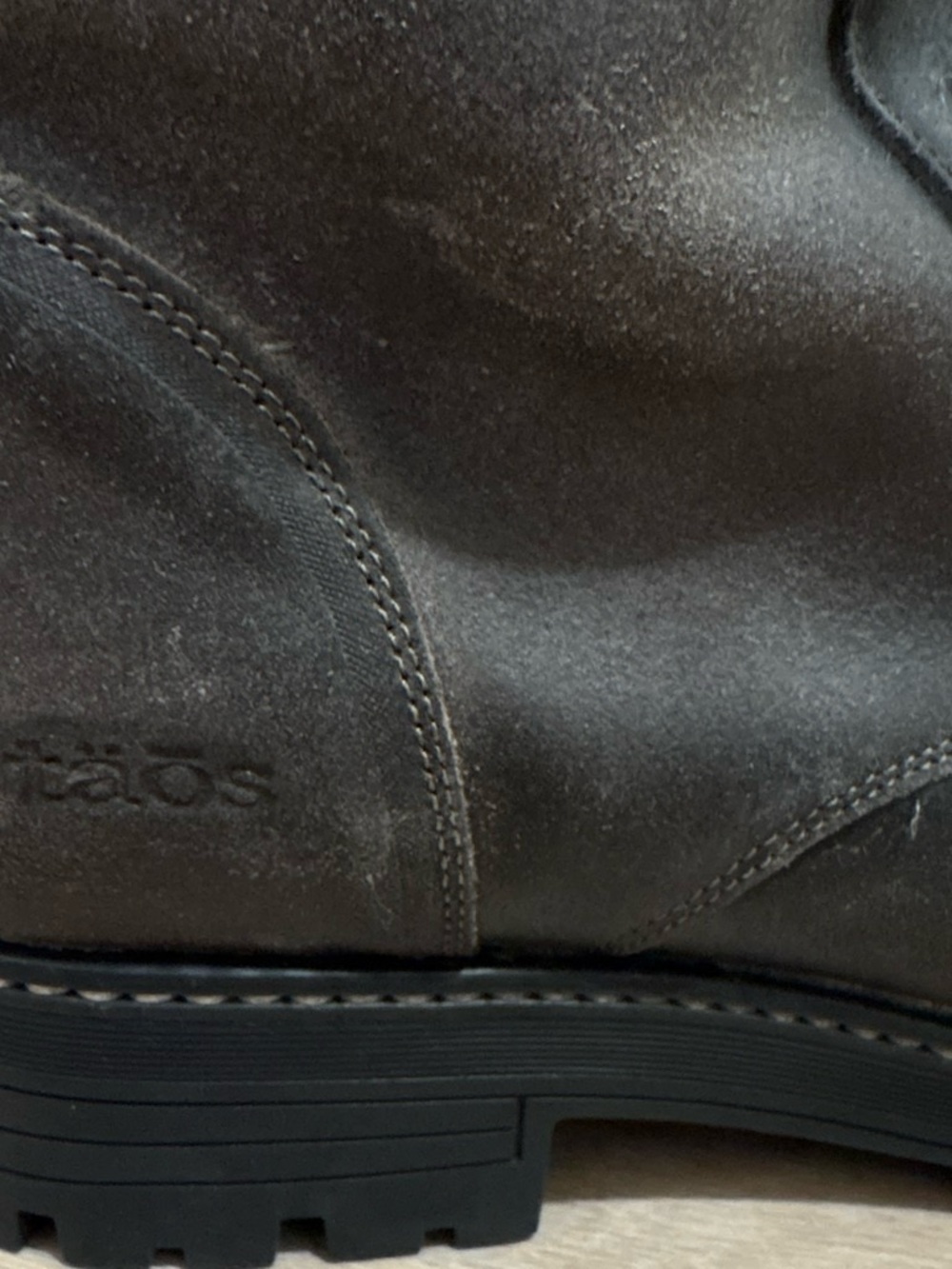 Taos Boot Camp Charcoal Grey Leather Combat Boots Sz 41 US 10-10.5 - Picture 3 of 8